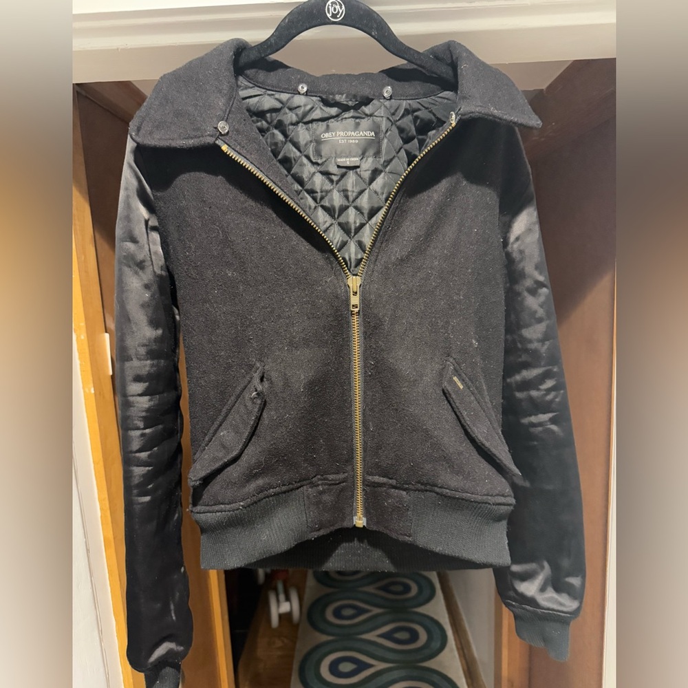 Very cool Y2K vintage Obey bomber jacket